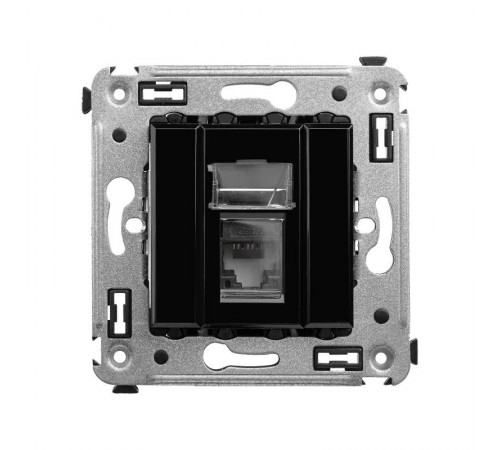 Компьютерная розетка RJ-45 в стену, кат.6А одинарная, "Avanti", "Черный квадрат"  4402373  DKC