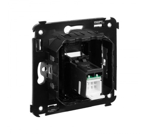 Компьютерная розетка RJ-45 в стену, кат.6А одинарная, "Avanti", "Черный квадрат"  4402373  DKC