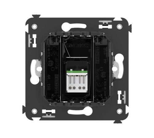 Компьютерная розетка RJ-45 в стену, кат.6А одинарная, "Avanti", "Черный квадрат"  4402373  DKC