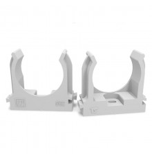 Крепеж-клипса для труб для монтажного пистолета серая в п/э д32 (25шт/500шт уп/кор)  PR13.0122  Промрукав