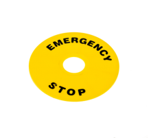 Комплект желтых табличек "Emergency Stop", 90мм (уп. 2 шт.) КОМПЛЕКТ ТАБЛИЧЕК MTB2-F12 (2 ШТ.)  53445  ОВЕН