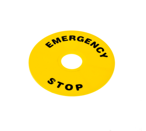 Комплект желтых табличек "Emergency Stop", 90мм (уп. 2 шт.) КОМПЛЕКТ ТАБЛИЧЕК MTB2-F12 (2 ШТ.)  53445  ОВЕН