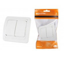 Выключатель 2-кл. 10А белый "Валдай"   SQ1804-0002  TDM