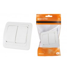 Выключатель 2-кл. 10А белый "Валдай"   SQ1804-0002  TDM