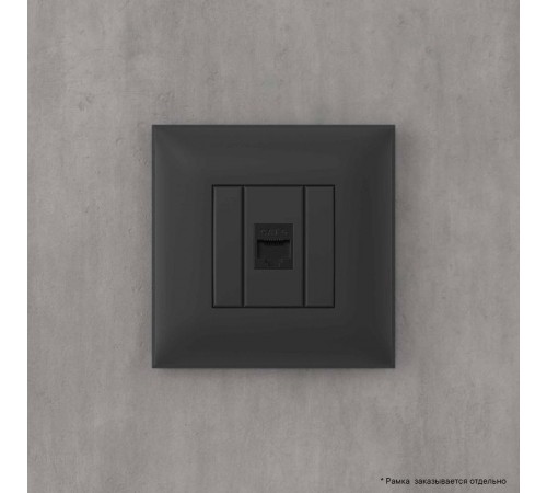 Компьютерная розетка RJ-45 без шторки в стену, кат.6 одинарная, "Avanti", "Черный матовый"  4412693  DKC