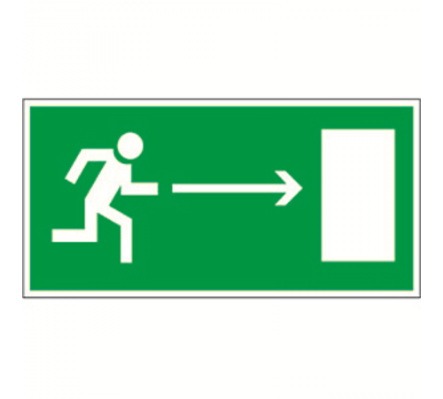 Знак безопасности BL-4020.E03"Напр. к эвакуационному выходу направо"  a12781  Белый свет