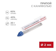 Припой с канифолью , 20 г, 2.0 мм, (олово 60%, свинец 40%), колба  09-3104  REXANT