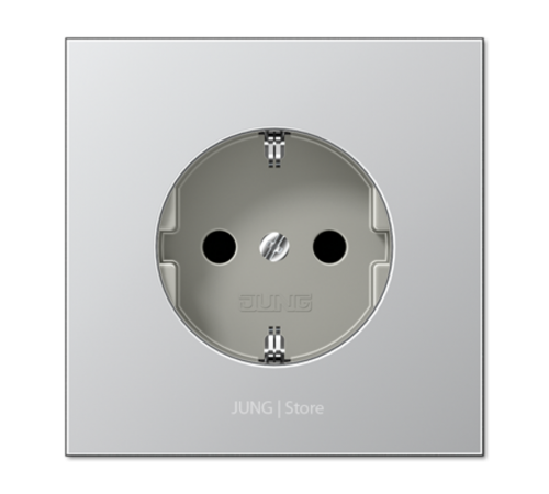 Розетка SCHUKO®; термопласт; алюминий  EP1420AL  Jung