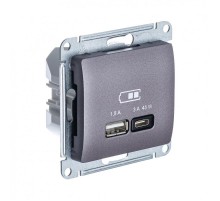 Glossa Сиреневый туман USB Розетка A + тип-C 45W высокоскор.заряд. QC PD  GSL001429  SE