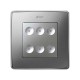 Сенсорный 6-кл выключатель без маркировки, алюминий  8000661-093  Simon