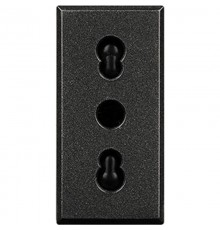 Axolute Розетка 2К+З, 10/16 А 250 В~ с экранированными контактами, цвет антрацит  HS4180  Legrand