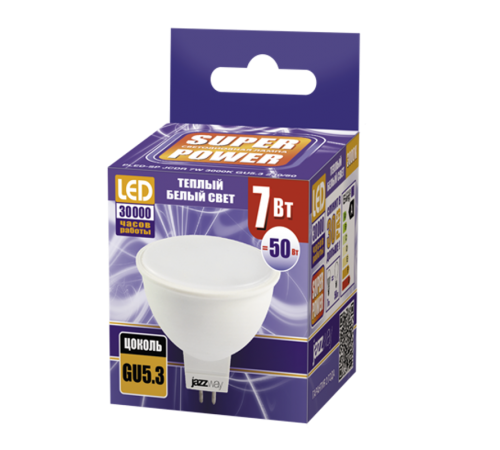Лампа светодиодная LED 7Вт GU5.3 220В 3000К PLED- SP JCDR отражатель (рефлектор)  1033499  Jazzway