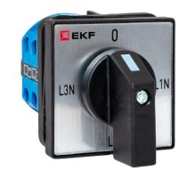 Переключатель кулачковый ПК-1-84 10А 4P для вольтметра (фазное напряжение) IP65  pk-1-84-10-65  EKF