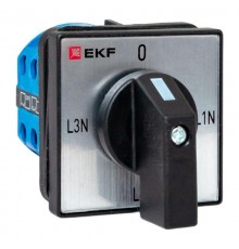 Переключатель кулачковый ПК-1-84 10А 4P для вольтметра (фазное напряжение) IP65  pk-1-84-10-65  EKF