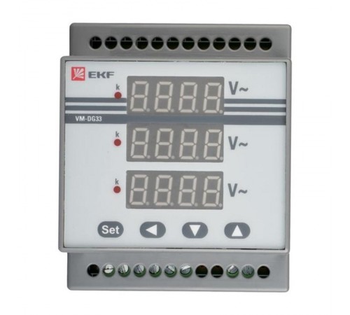 Вольтметр VM-DG33 цифровой на DIN трехфазный  vd-g33  EKF