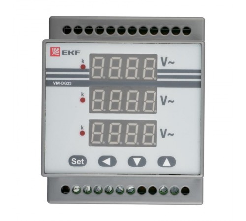 Вольтметр VM-DG33 цифровой на DIN трехфазный  vd-g33  EKF