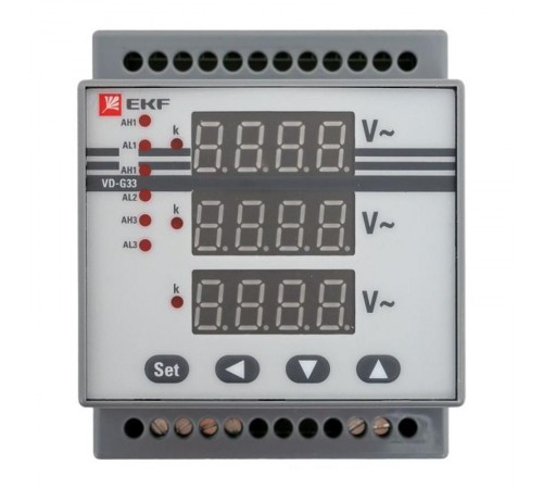 Вольтметр VM-DG33 цифровой на DIN трехфазный  vd-g33  EKF
