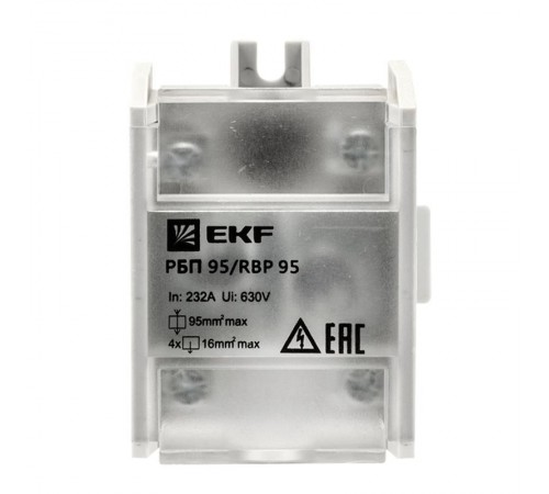Блок распределительный проходной РБП 95 (1х95 - 4х16 мм2) 232/100 А EKF PROxima  RBP-95-100  EKF