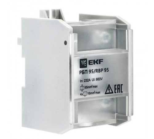 Блок распределительный проходной РБП 95 (1х95 - 4х16 мм2) 232/100 А EKF PROxima  RBP-95-100  EKF