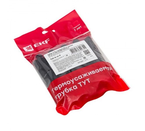 Набор ТУТк клеевые 9/3 нг черные 20шт по 100мм EKF PROxima  tut-k-n-9  EKF