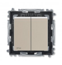 ABB Levit Кофе макиато / белый Выключатель 2-кл. IP44  3559H-A05940 18  2CHH595940A4018  ABB