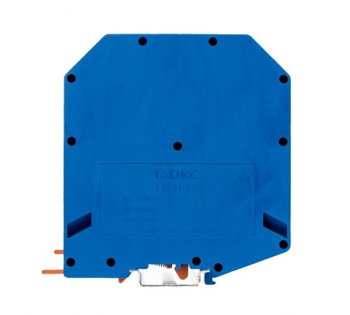 Клемма проходная, винтовой зажим, 2 точки подключения, 150 кв.мм, синяя  KRUH-150-BU  DKC