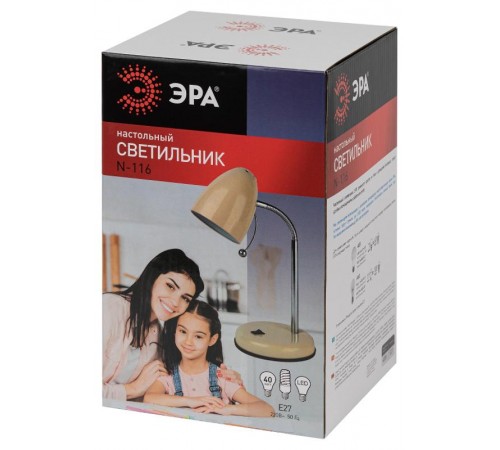 Светильник настольный N-116-Е27-40W-BG бежевый (16/96)  Б0047202  ЭРА