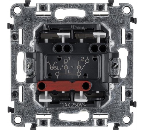 Valena LIFE DIY Сл.кость Выключатель 2-клавишный с подсветкой 10А 250В  752528  Legrand