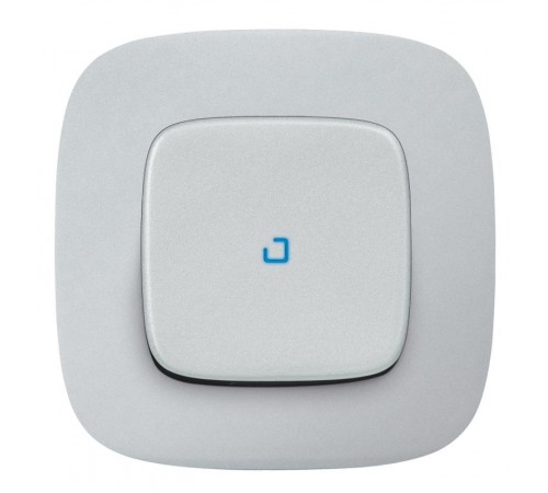 Valena LIFE Алюминий Клавиша 1-ая с подсветкой/индикацией (голубая линза в центре)  755102  Legrand