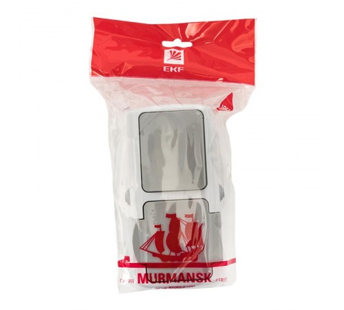 Мурманск Блок  розетка 1-м 16А с заземлением с крышкой+ 1-кл выключатель IP54 серый EKFEFRV16-050-30-540EKF