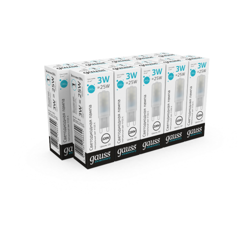 Лампа светодиодная Elementary G9 AC220-240V 3W 240lm 4100K пластик LED 1/10/200  14923  Gauss