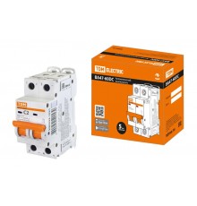 Выключатель автоматический двухполюсный ВА47-60DC 2P 2А 6кА х-ка С  SQ0223-1021  TDM