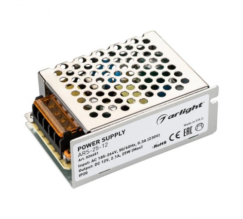 Блок питания ARS-25-12 (12V, 2.1A, 25W)  026681  Arlight