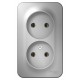 Blanca Алюминий О/У с изолирующей пластиной Розетка 2-ая без заземления без шторок 16А, 250В  BLNRA000213  SE