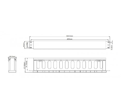 CM-1U-D75-PL-COV Кабельный организатор пластиковый с крышкой, глубина 75 мм, 19", 1U  481509  Hyperline