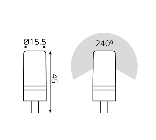 Лампа светодиодная Elementary G4 AC210-240V 5W 400lm 4100K силикон LED 1/20/200  18025  Gauss