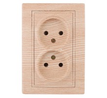 1-204-11 Intro Розетка 2х2P, 16А-250В, IP20, СУ, Plano, сосна  Б0030069  Intro