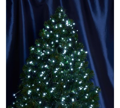 Гирлянда линейная Кластер, 500 LED 5000K, 10м + 2м (с контроллером)  зеленый шнур,  IP20  CL09  48177  FERON