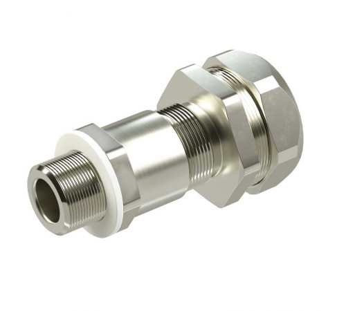 Взрывозащищенный кабельный ввод серии КАЕРМ для бронированного инебронированного кабеля М20х1,5 d:5,8-10мм. Dn:12. НикелированнаялатуньIP66/IP68  KAE