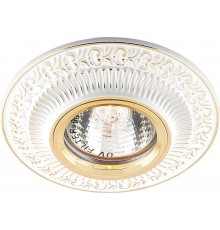 Светильник точечный встраиваемый под лампу DL6240 MR16 50W G5.3 белый золотой  28884  FERON