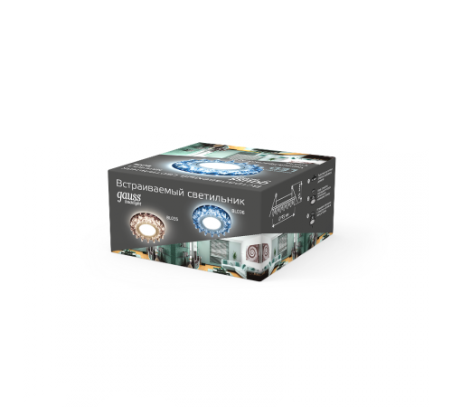 Светильник точечный встраиваемый Backlight BL036 Кругл. Черный/Кристалл/Хром, Gu5.3, LED 4100K  BL036  Gauss