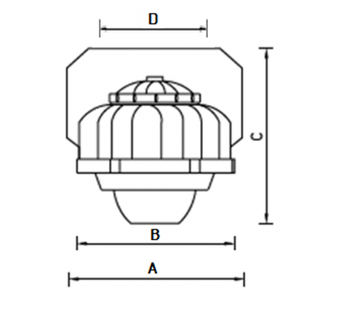 Светильник светодиодный промышленный ACORN LED 25 D150 5000K with tempered glass 36 VAC G3/4  1490000070  Световые Технологии