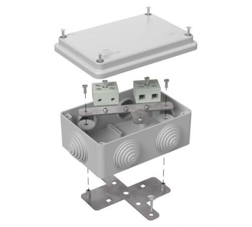 Коробка огнестойкая для о/п 40-0340-FR10.0-4 Е15-Е120 RAL7035 120х80х50 (20 шт/кор)  40-0340-7035-FR10.0-4  Промрукав