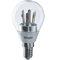 Лампа светодиодная LED 5Вт Е14 230В 2700К NLL-G45-5-230-2.7K-E14-CL шарик прозрачный  71294  Navigator