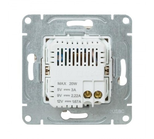 Механизм розетки USB-C - 2шт, кремовый Эпика  UP1-SOI-2USBC EKF