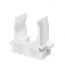 Крепеж-клипса для труб для прямого монтажа белая в гофроящике d20 мм (1200шт/кор)  PR13.02707  Промрукав