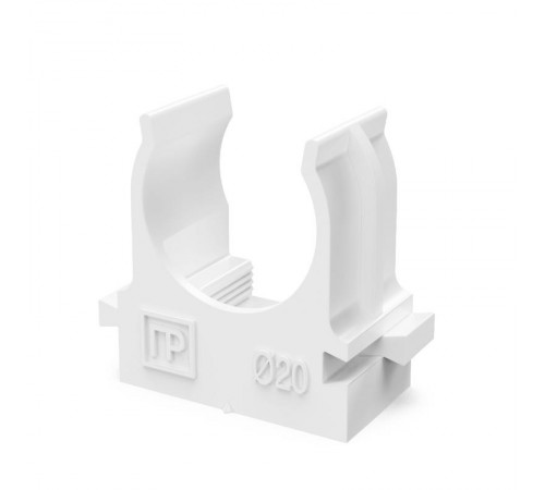 Крепеж-клипса для труб для прямого монтажа белая в п/э d20 мм (100шт/1100шт уп/кор)  PR13.02562  Промрукав
