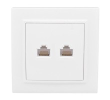 Розетка RJ-45 2-местная СП Минск  белая EKF  ERK02-035-10  EKF