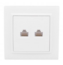 Розетка RJ-45 2-местная СП Минск  белая EKF  ERK02-035-10  EKF