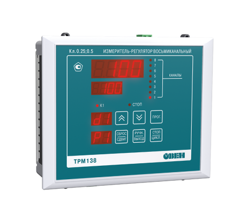 Измеритель-регулятор универсальный восьмиканальный ТРМ138-ИИИИКККК.Щ7  107023  ОВЕН
